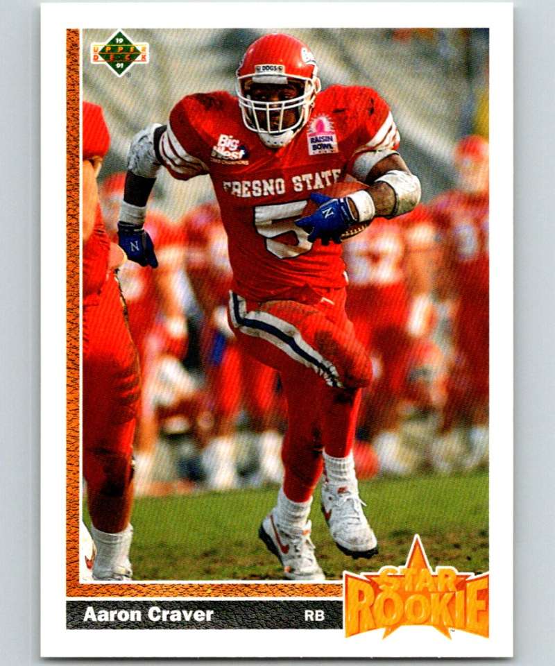 1991 Upper Deck #19 Aaron Craver RC Rookie Dolphins SR NFL Football Image 1