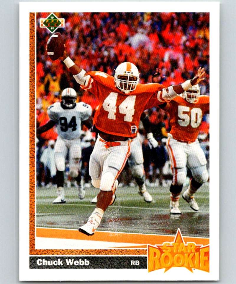 1991 Upper Deck #20 Chuck Webb RC Rookie Packers SR NFL Football Image 1