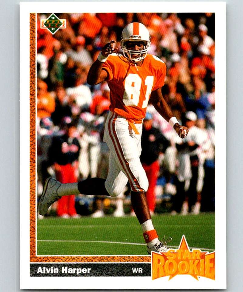 1991 Upper Deck #24 Alvin Harper RC Rookie Cowboys SR NFL Football Image 1