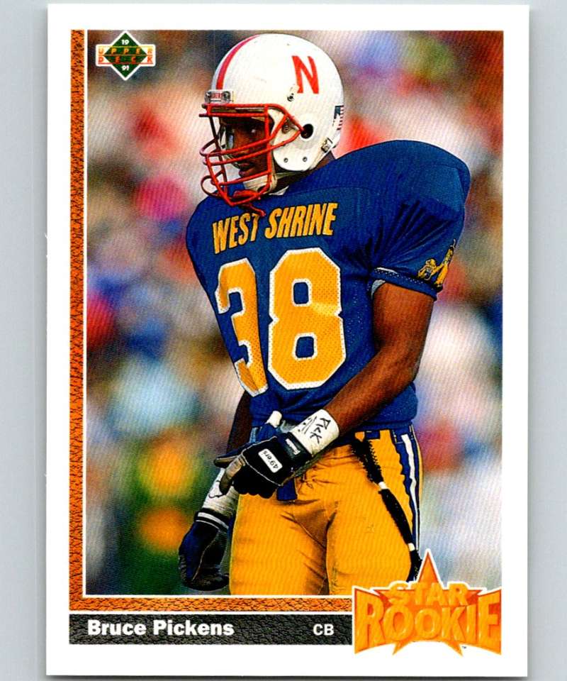 1991 Upper Deck #26 Bruce Pickens RC Rookie Falcons SR NFL Football Image 1