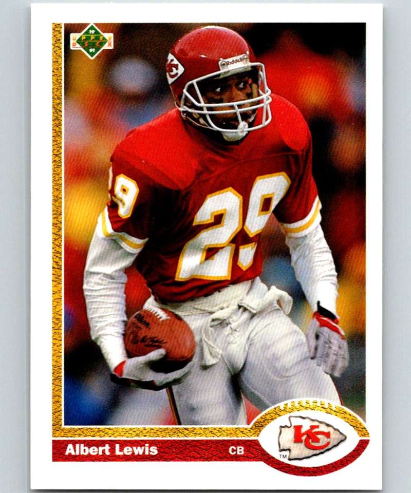 1991 Upper Deck #128 Albert Lewis Chiefs NFL Football Image 1