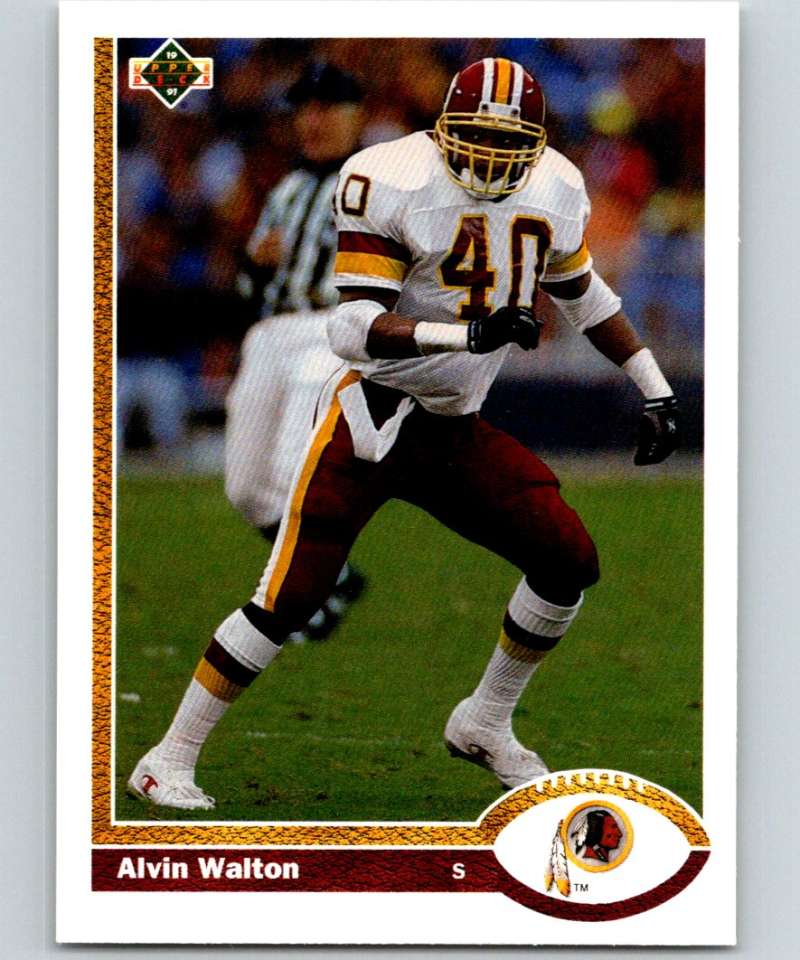 1991 Upper Deck #417 Alvin Walton Redskins NFL Football Image 1
