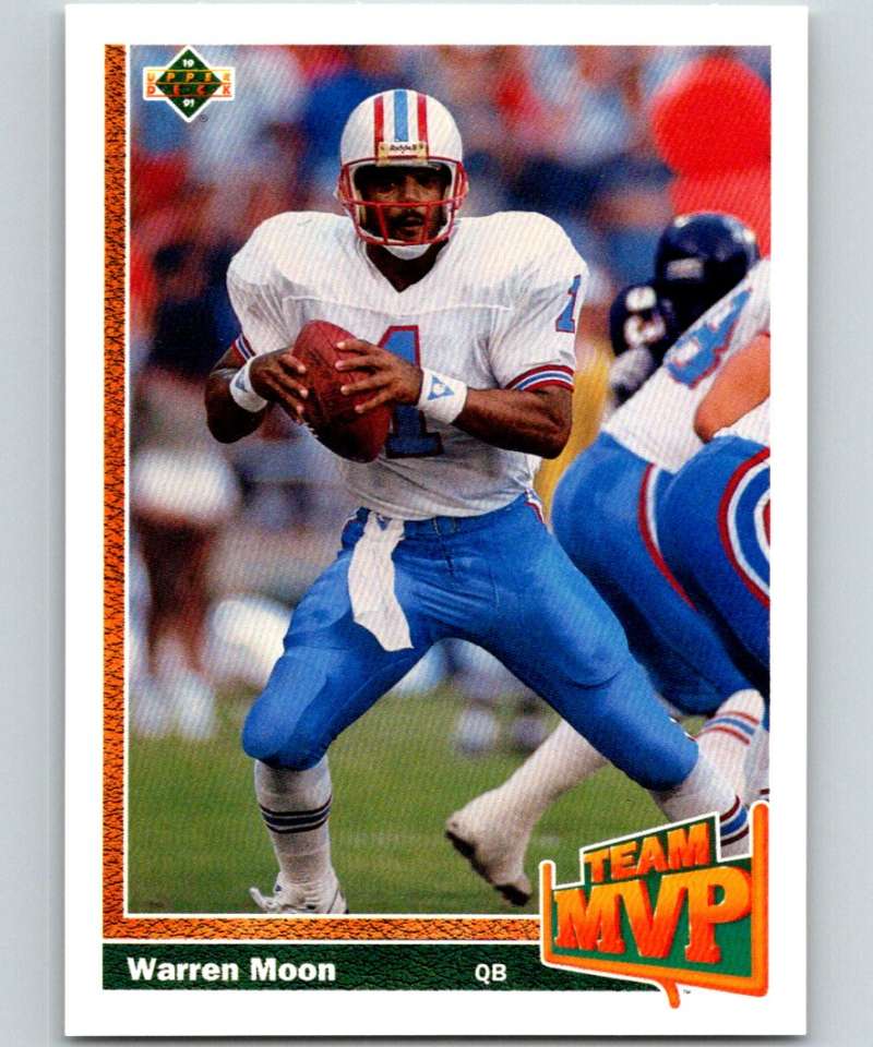 1991 Upper Deck #460 Warren Moon Oilers TM NFL Football Image 1