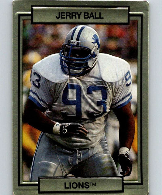 1990 Action Packed #72 Jerry Ball Lions NFL Football Image 1