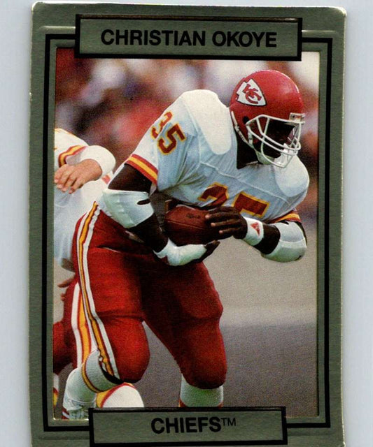 1990 Action Packed #116 Christian Okoye Chiefs NFL Football Image 1
