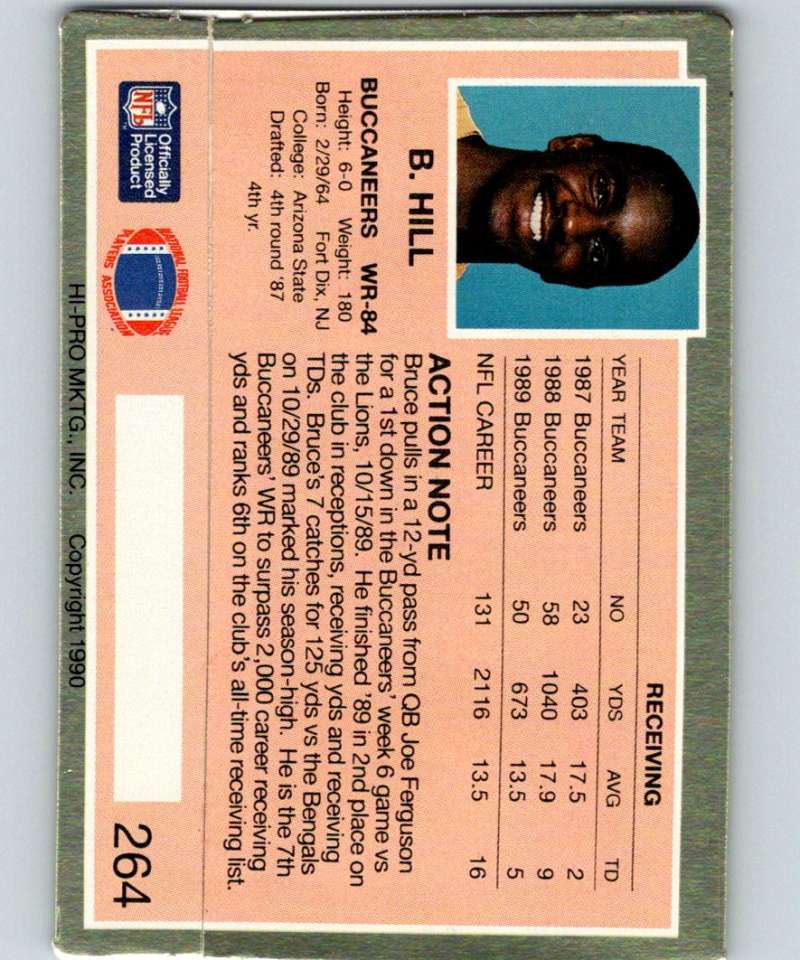 1990 Action Packed #264 Bruce Hill Buccaneers NFL Football Image 2