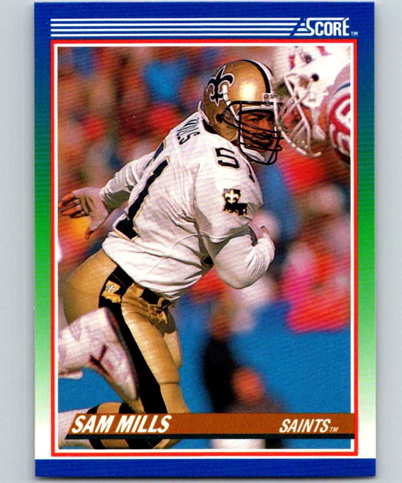 1990 Score #74 Sam Mills Saints NFL Football Image 1