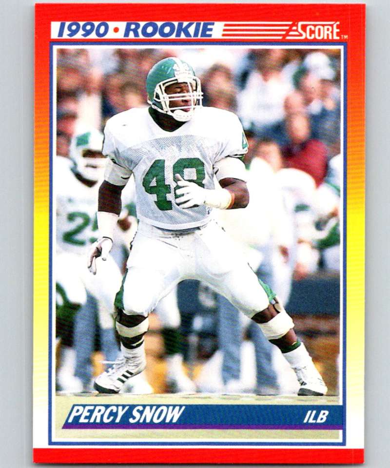 1990 Score #305 Percy Snow RC Rookie NFL Football Image 1