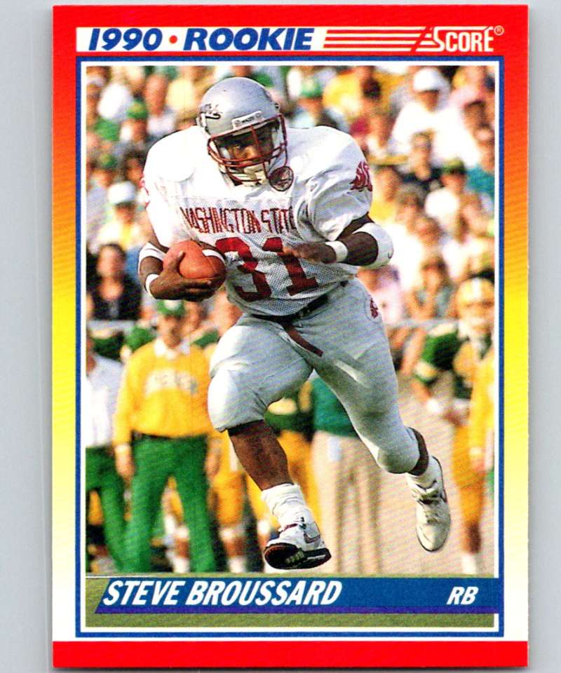 1990 Score #655 Steve Broussard RC Rookie Falcons NFL Football Image 1