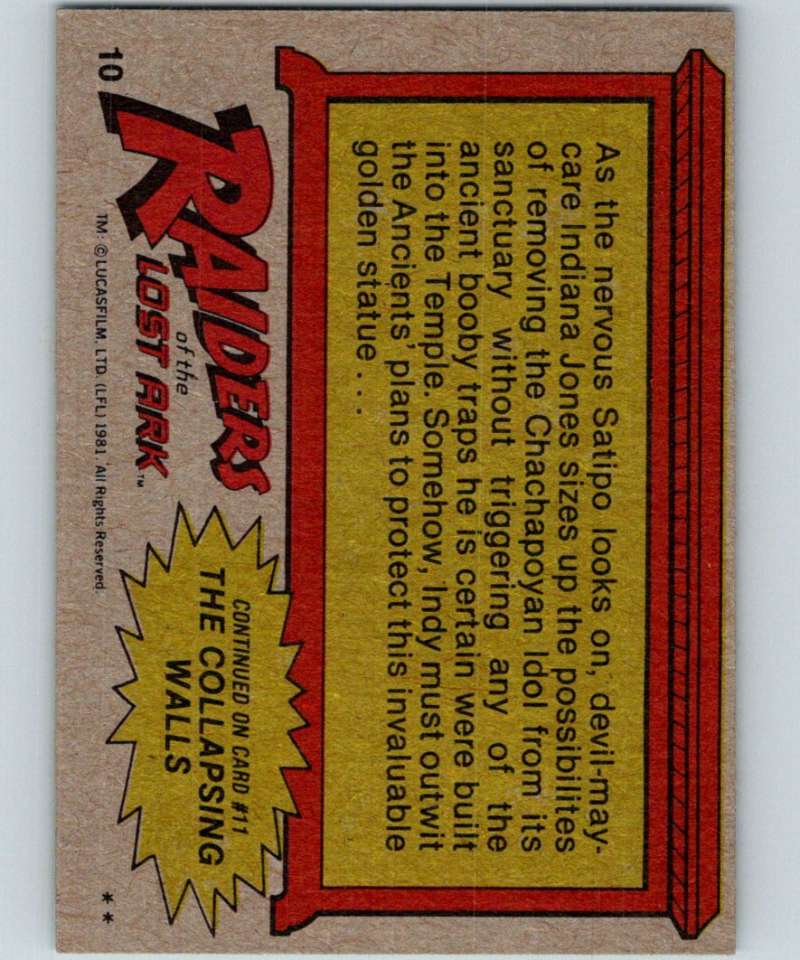 1981 Topps Raiders Of The Lost Ark #10 Removing The Idol
