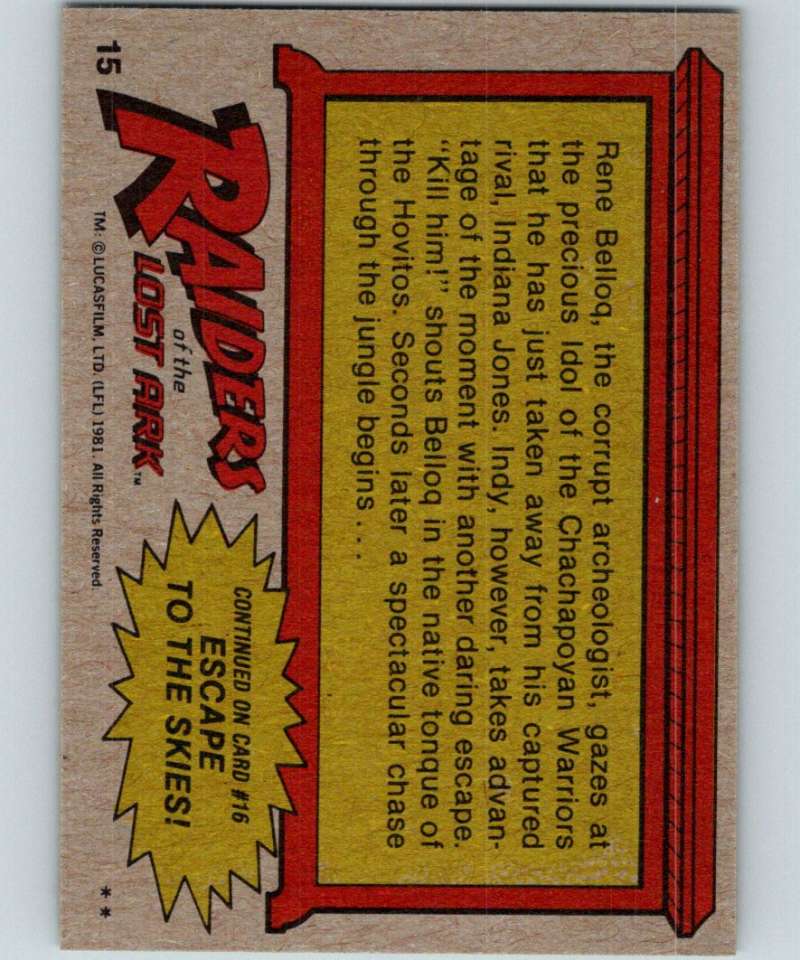 1981 Topps Raiders Of The Lost Ark #15 Belloq's Prize Image 2