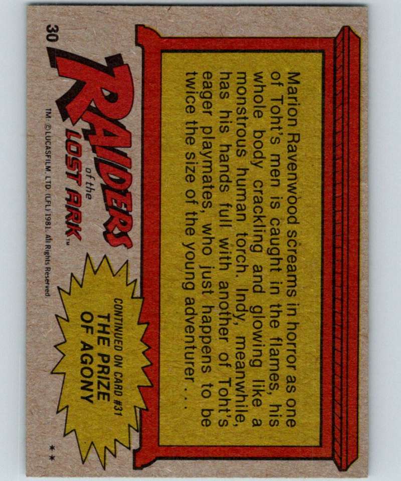 1981 Topps Raiders Of The Lost Ark #30 The Human Torch