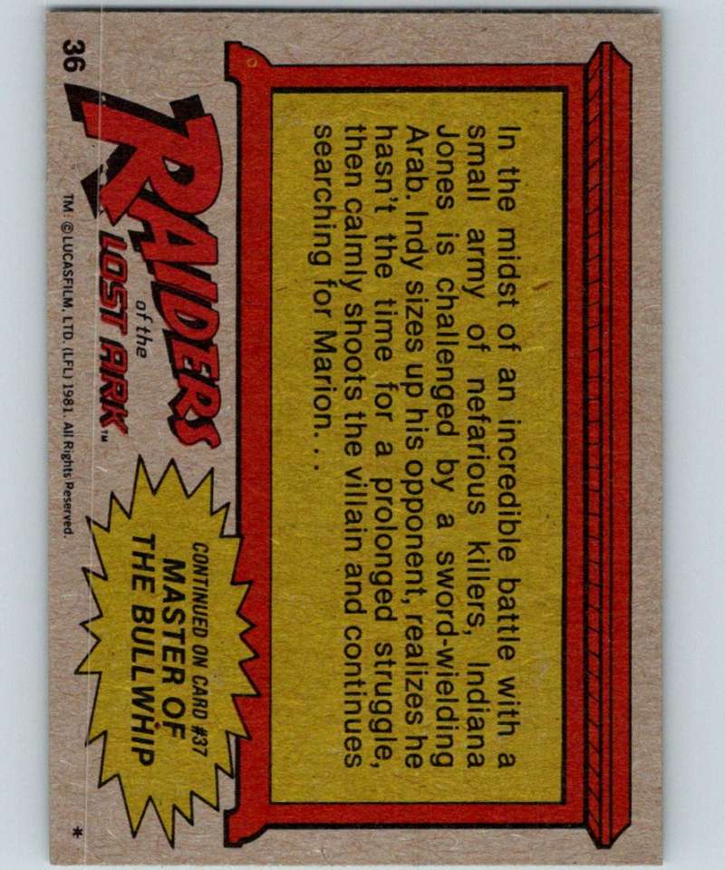 1981 Topps Raiders Of The Lost Ark #36 The Challenge