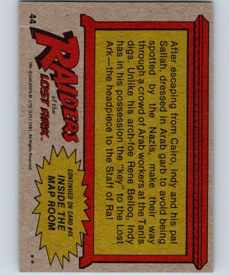 1981 Topps Raiders Of The Lost Ark #44 Indy And Sallah...In Disguise!