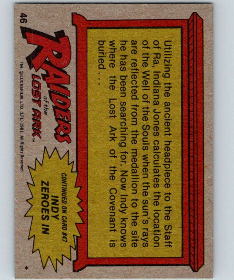 1981 Topps Raiders Of The Lost Ark #46 The Key To Eternity