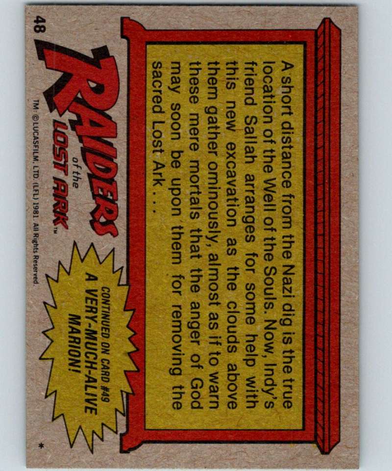 1981 Topps Raiders Of The Lost Ark #48 Well Of The Souls