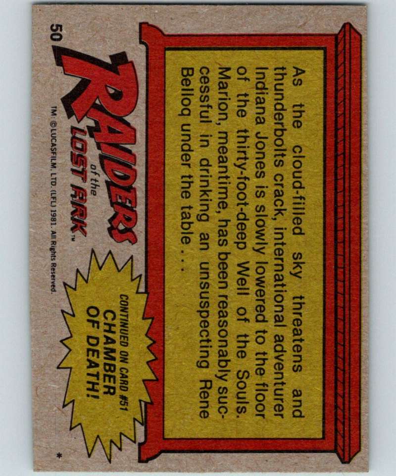 1981 Topps Raiders Of The Lost Ark #50 Treacherous Descent Image 2