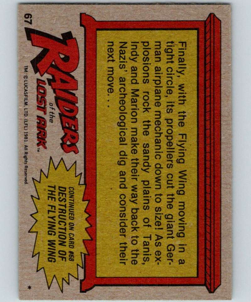 1981 Topps Raiders Of The Lost Ark #67 Where There's Smoke/There's Indy! Image 2