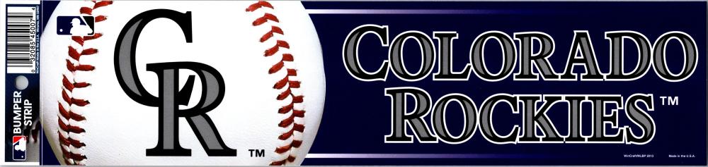 Colorado Rockies 3" x 12" Bumper Strip MLB Baseball Sticker Decal Image 1