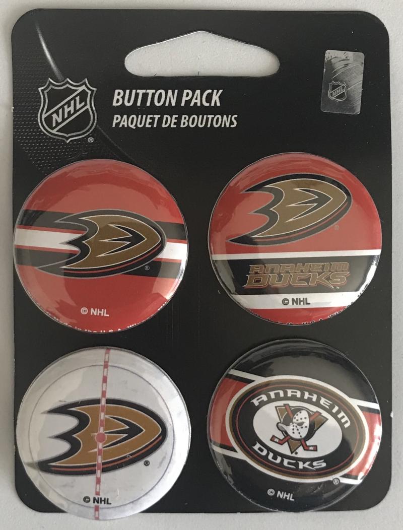 Anaheim Ducks Wincraft NHL Button 4 Pack 1.25" Round Licensed Image 1