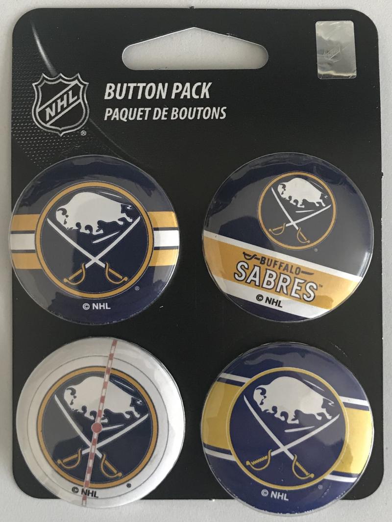 Buffalo Sabres Wincraft NHL Button 4 Pack 1.25" Round Licensed Image 1