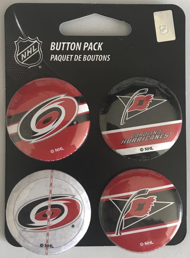 Carolina Hurricanes Wincraft NHL Button 4 Pack 1.25" Round Licensed Image 1