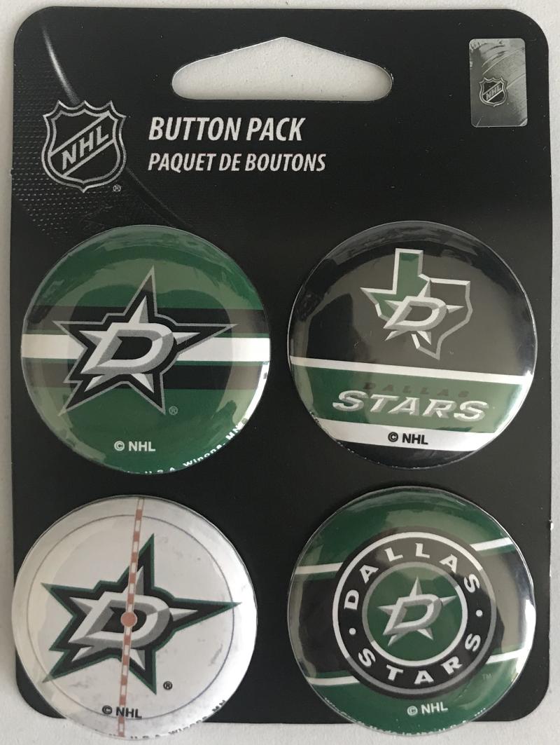 Dallas Stars Wincraft NHL Button 4 Pack 1.25" Round Licensed Image 1