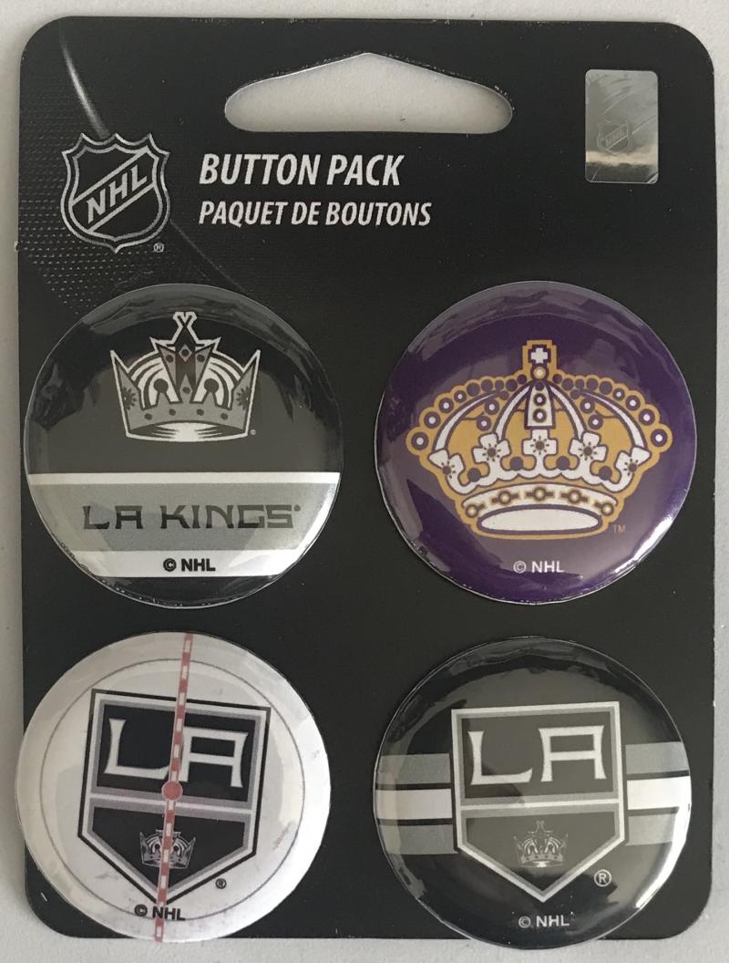 Los Angeles Kings Wincraft NHL Button 4 Pack 1.25" Round Licensed Image 1