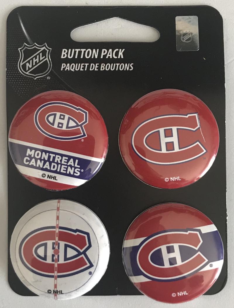 Montreal Canadiens Wincraft NHL Button 4 Pack 1.25" Round Licensed