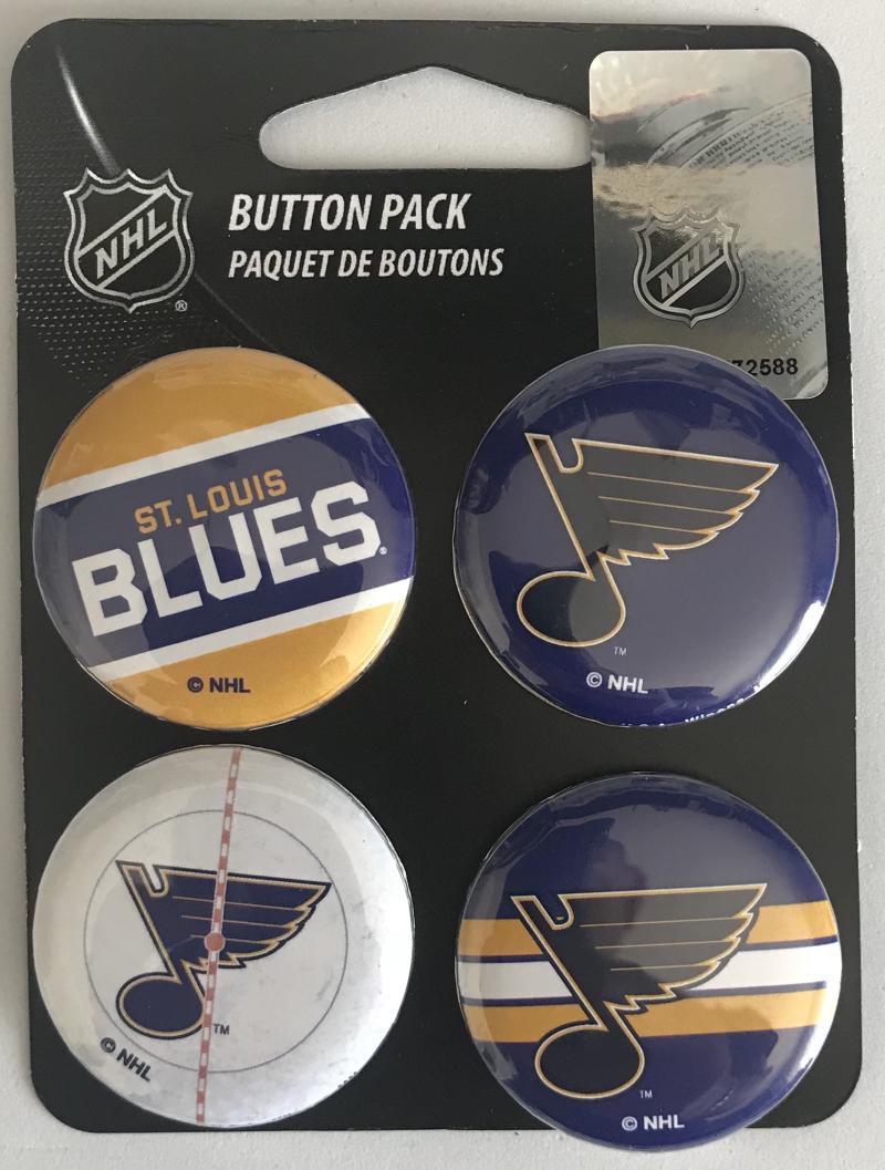 St. Louis Blues Wincraft NHL Button 4 Pack 1.25" Round Licensed Image 1