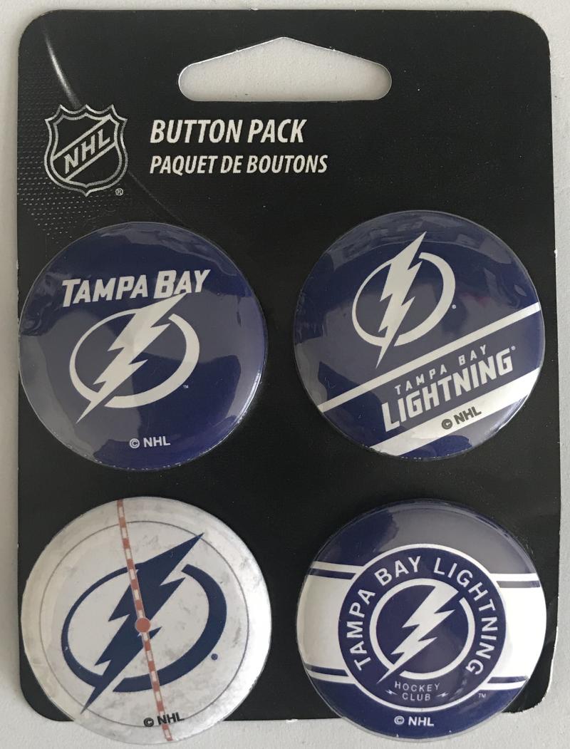 Tampa Bay Lightning Wincraft NHL Button 4 Pack 1.25" Round Licensed Image 1