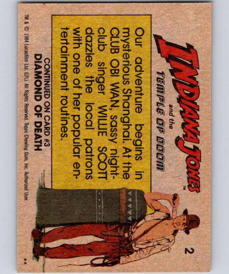 1984 Topps Indiana Jones and the Temple of Doom #2 Singer Willie Scott