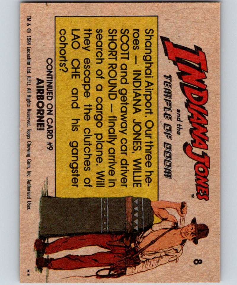 1984 Topps Indiana Jones and the Temple of Doom #8 Flight to Doom