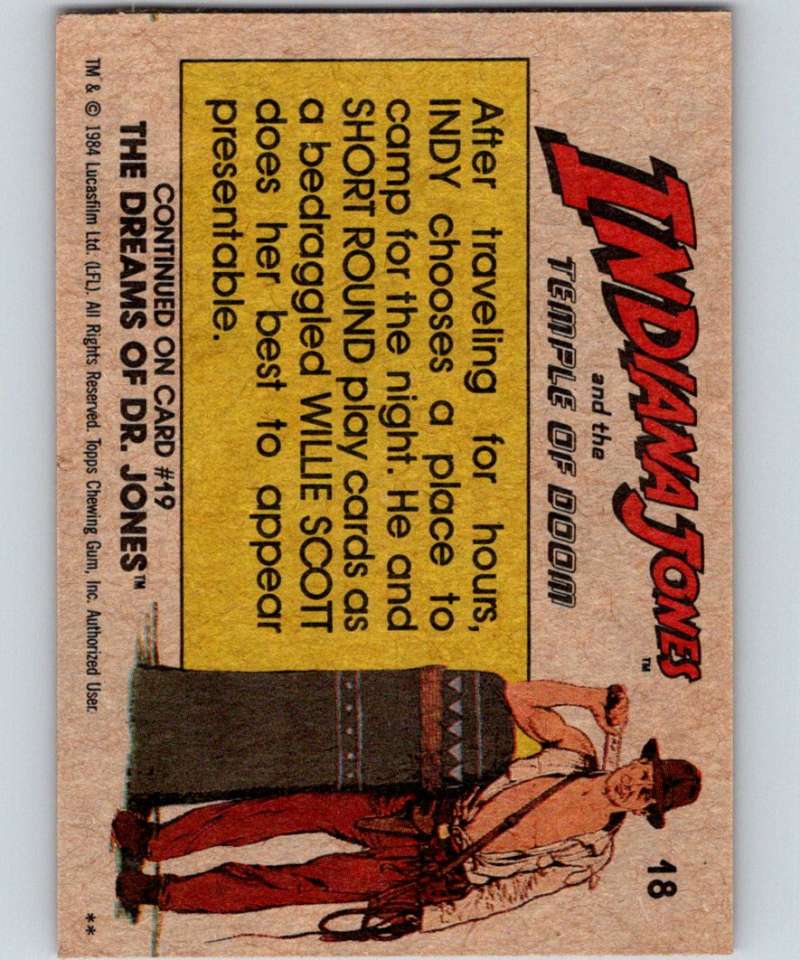 1984 Topps Indiana Jones and the Temple of Doom #18 Making Camp Image 2