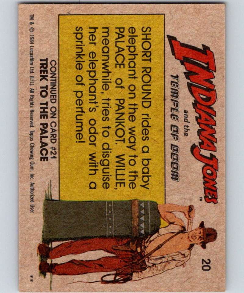 1984 Topps Indiana Jones and the Temple of Doom #20 Elephant Ride!