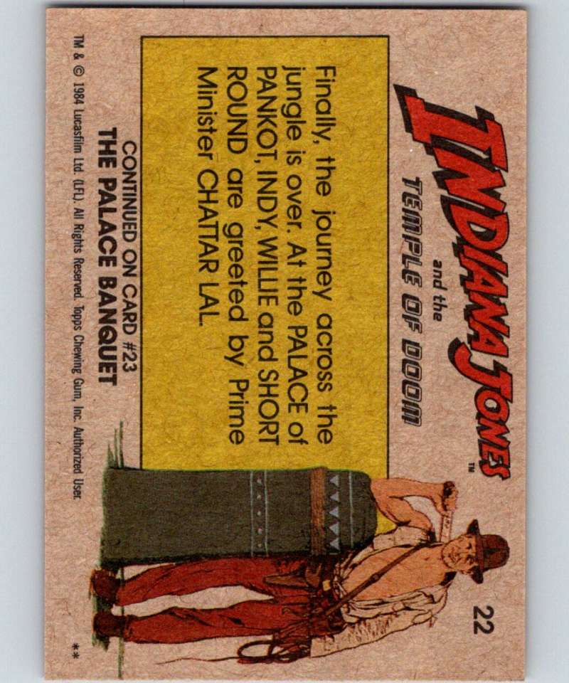 1984 Topps Indiana Jones and the Temple of Doom #22 The Arrival Image 2
