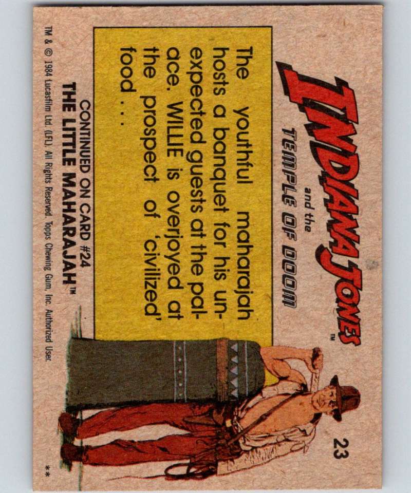 1984 Topps Indiana Jones and the Temple of Doom #23 The Palace Banquet Image 2