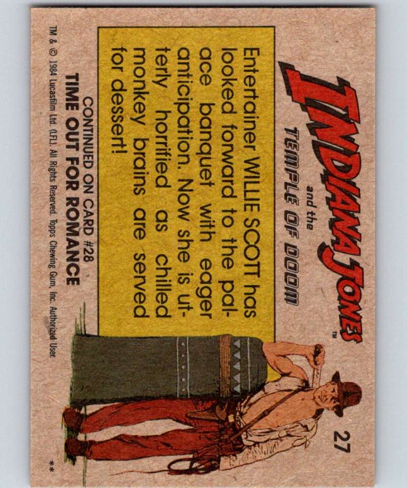 1984 Topps Indiana Jones and the Temple of Doom #27 Losing Her Appetite