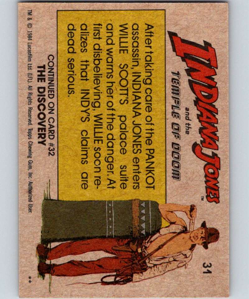 1984 Topps Indiana Jones and the Temple of Doom #31 Indy's Warning