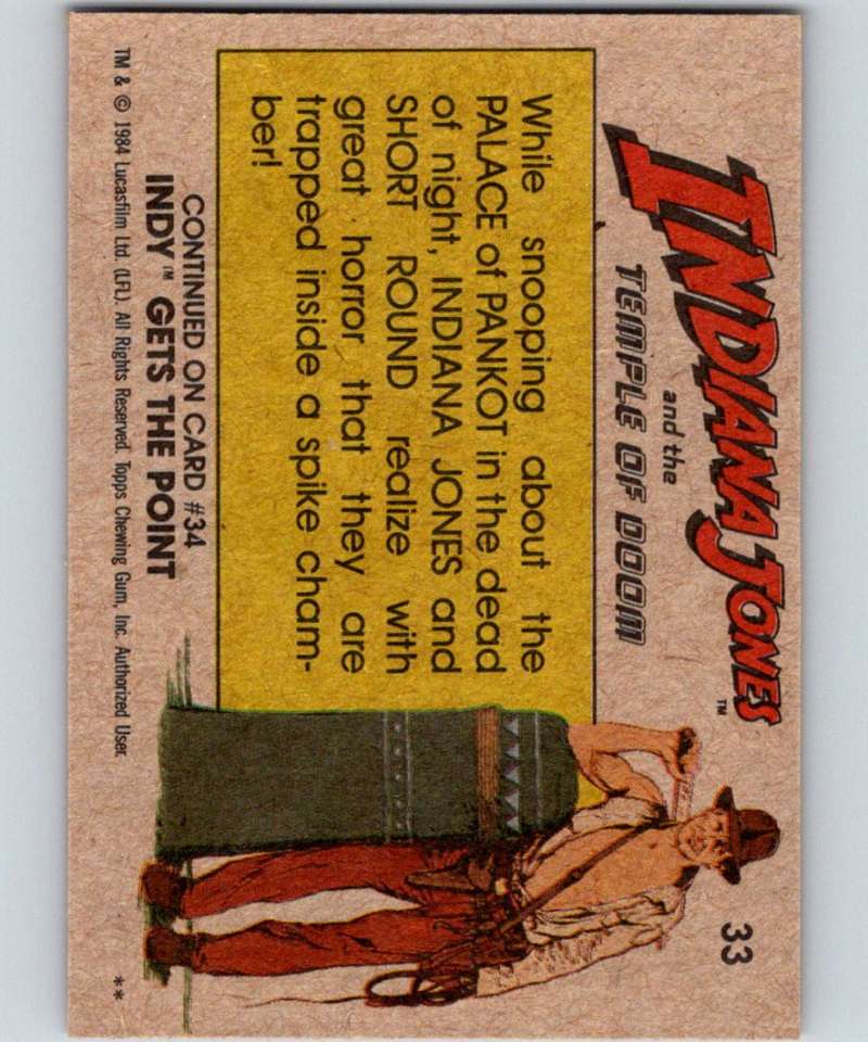 1984 Topps Indiana Jones and the Temple of Doom #33 Trapped!! Image 2