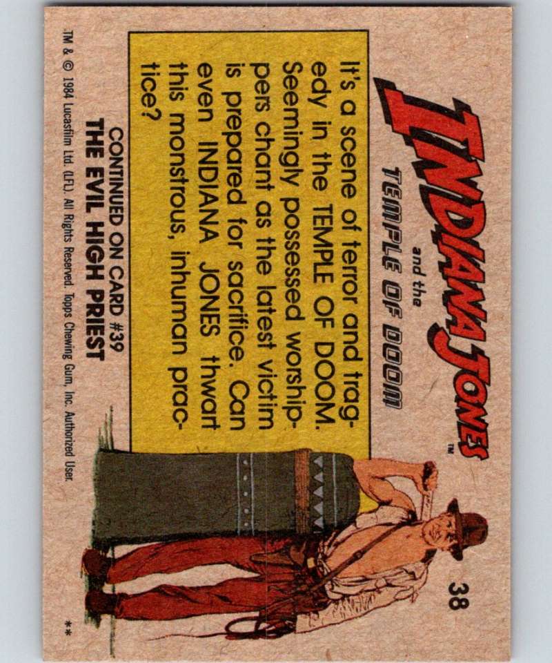 1984 Topps Indiana Jones and the Temple of Doom #38 The Human Sacrifice Image 2