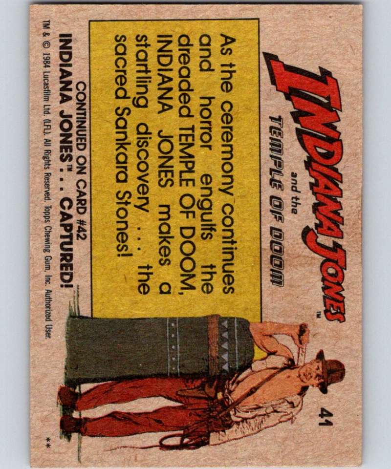 1984 Topps Indiana Jones and the Temple of Doom #41 Indy's Discovery