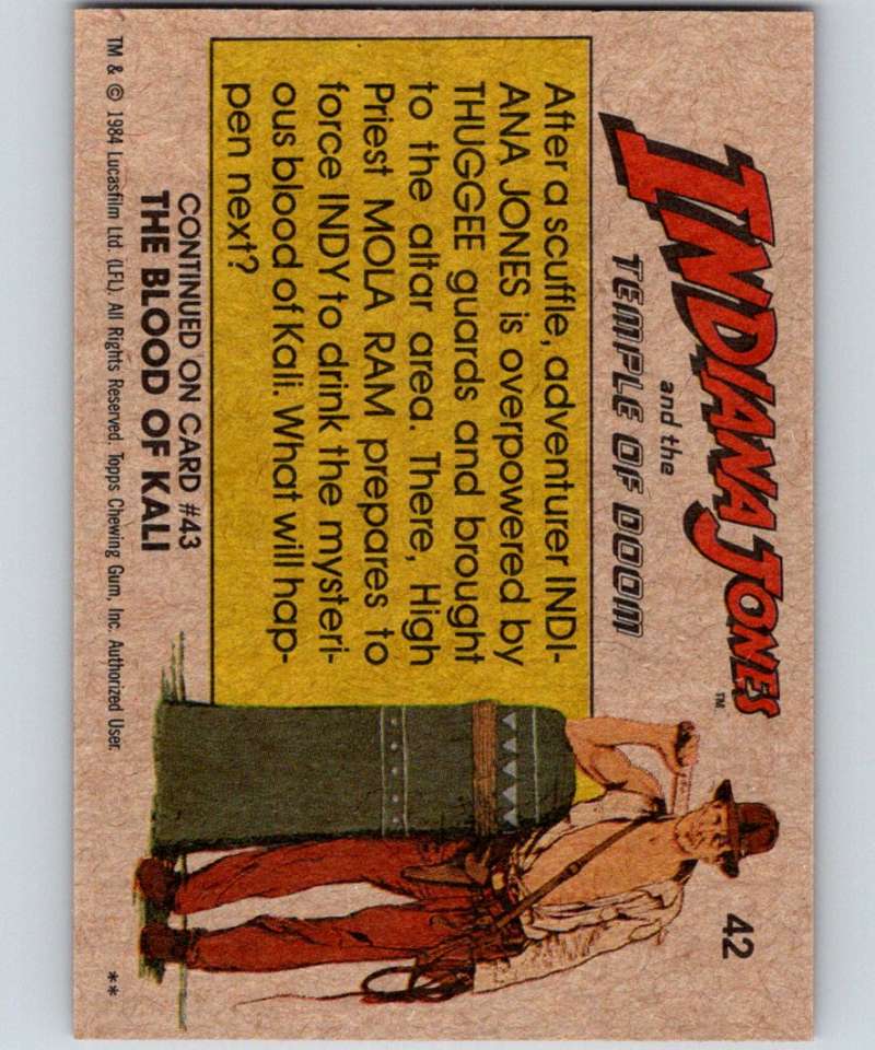 1984 Topps Indiana Jones and the Temple of Doom #42 Indiana Jones...Captured! Image 2