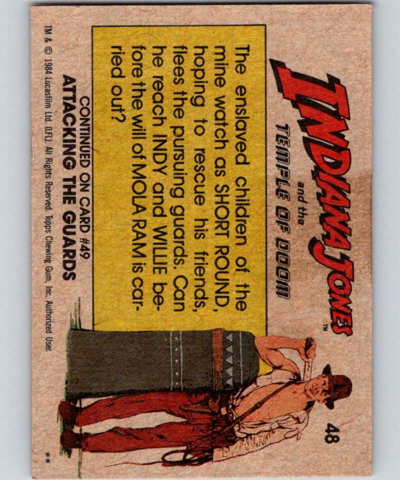 1984 Topps Indiana Jones and the Temple of Doom #48 Short Round to the Rescue! Image 2