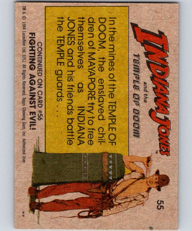 1984 Topps Indiana Jones and the Temple of Doom #55 The Battle Rages Image 2
