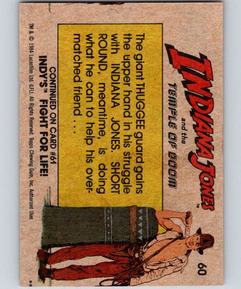 1984 Topps Indiana Jones and the Temple of Doom #60 Incredible Fight! Image 2