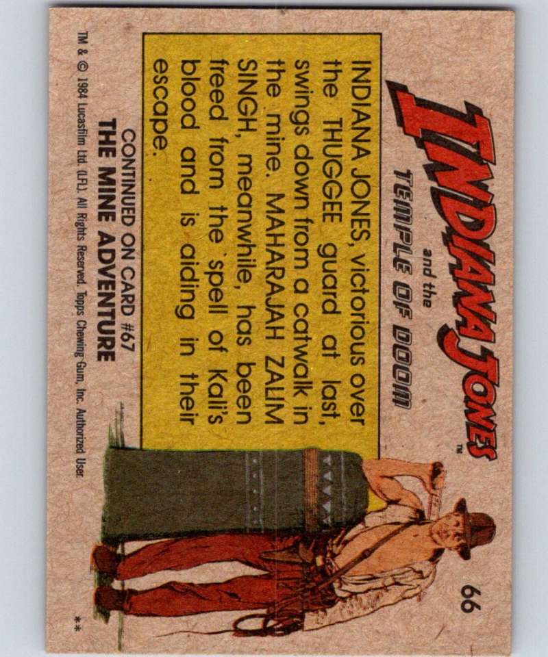 1984 Topps Indiana Jones and the Temple of Doom #66 Indy on the Scene! Image 2