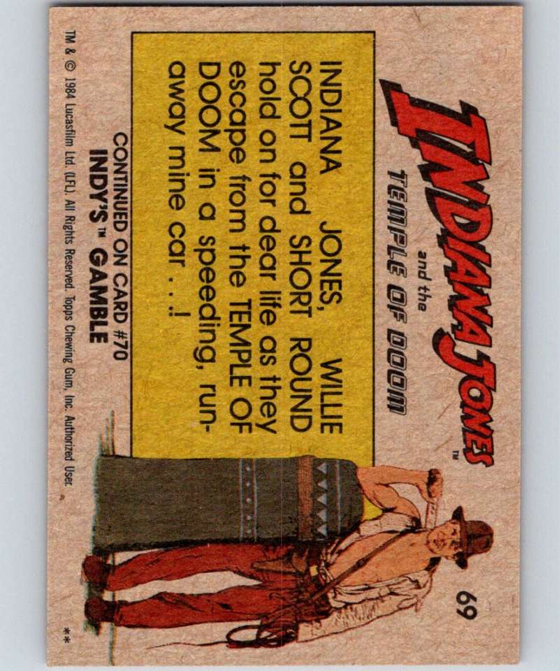 1984 Topps Indiana Jones and the Temple of Doom #69 Breaking Free! Image 2