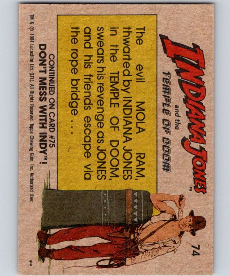 1984 Topps Indiana Jones and the Temple of Doom #74 The Evil of Mola Ram