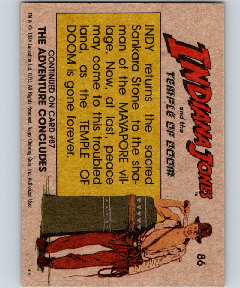 1984 Topps Indiana Jones and the Temple of Doom #86 Return of the Stones Image 2